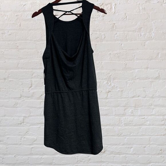 Chaser Womens Dress Size M Gray Mini Criss Cross Drape Back Jersey NWT - Picture 5 of 12